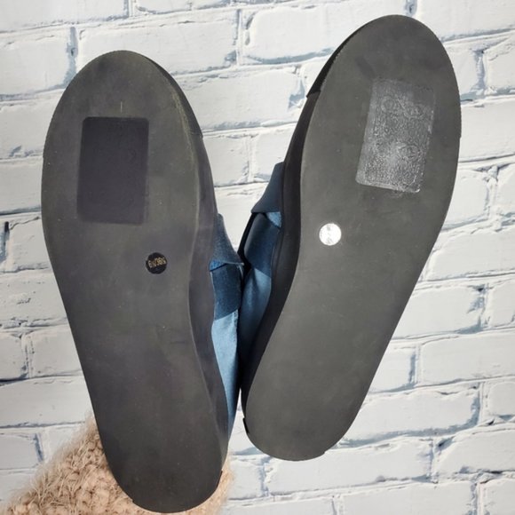 Mercedes Castillo Blue Velvet and Satin Sneakers - Picture 3 of 8